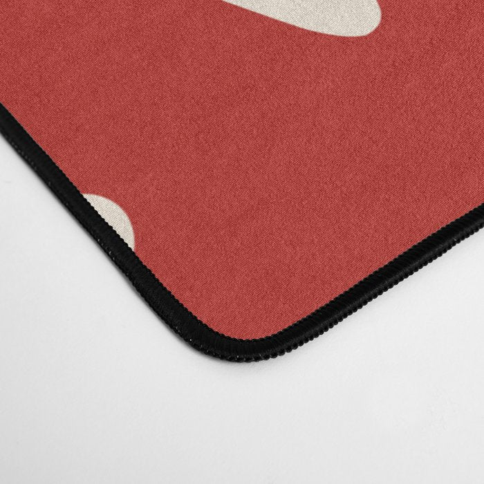 Big Cutouts Papier Découpé Abstract Pattern in Red and Almond Cream Desk Mat Gallery Image 4