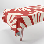 Big Cutouts Papier Découpé Abstract Pattern in Red and Almond Cream Tablecloth Gallery Image 1
