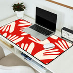 Big Cutouts Papier Découpé Abstract Pattern in Red and Almond Cream Desk Mat Gallery Image 2