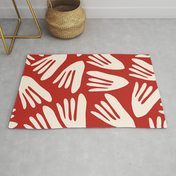 Big Cutouts Papier Découpé Abstract Pattern in Red and Almond Cream Rug Gallery Image 1