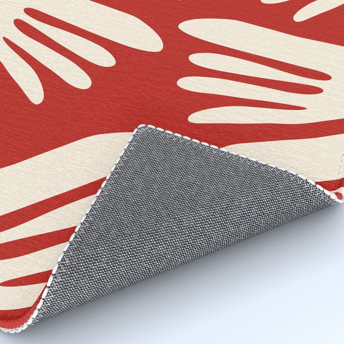 Big Cutouts Papier Découpé Abstract Pattern in Red and Almond Cream Rug Gallery Image 4