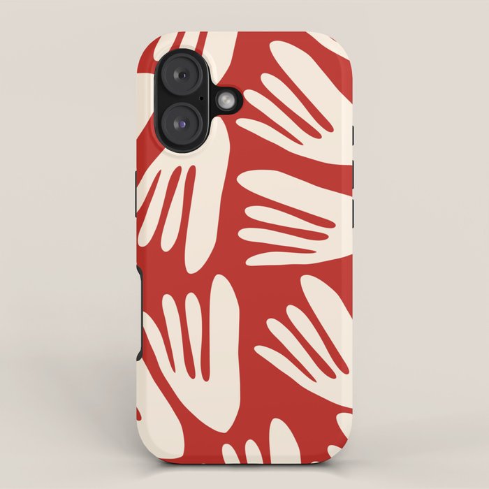 Big Cutouts Papier Découpé Abstract Pattern in Red and Almond Cream iPhone Case Gallery Image 1