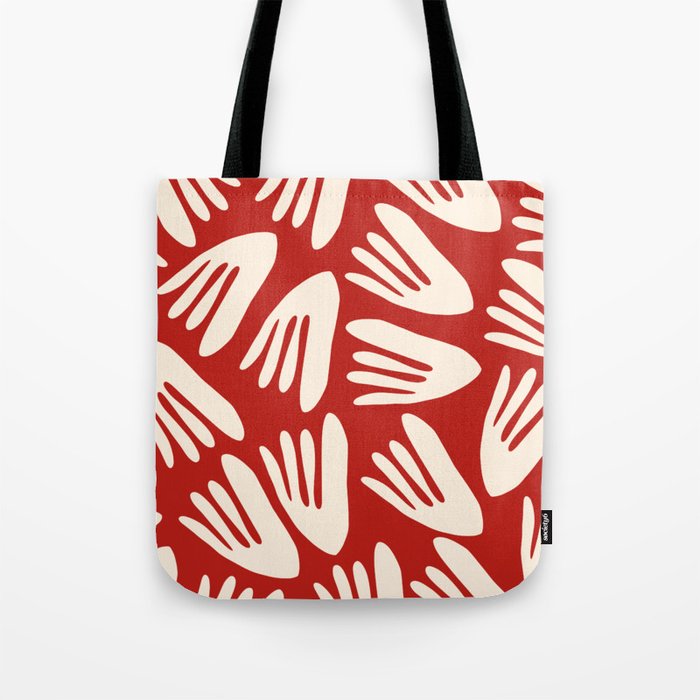 Big Cutouts Papier Découpé Abstract Pattern in Red and Almond Cream Tote Bag Gallery Image 1