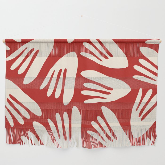 Big Cutouts Papier Découpé Abstract Pattern in Red and Almond Cream Wall Hanging Gallery Image 1