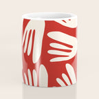 Big Cutouts Papier Découpé Abstract Pattern in Red and Almond Cream Coffee Mug Gallery Image 4