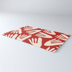 Big Cutouts Papier Découpé Abstract Pattern in Red and Almond Cream Rug Gallery Image 3
