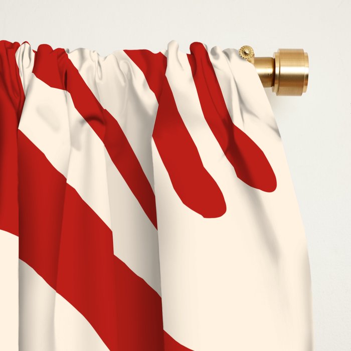 Big Cutouts Papier Découpé Abstract Pattern in Red and Almond Cream Window Curtain Gallery Image 2