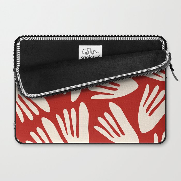 Big Cutouts Papier Découpé Abstract Pattern in Red and Almond Cream Laptop Sleeve Gallery Image 2