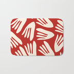 Big Cutouts Papier Découpé Abstract Pattern in Red and Almond Cream Bath Mat Gallery Image 1