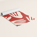 Big Cutouts Papier Découpé Abstract Pattern in Red and Almond Cream Yoga Mat Gallery Image 2