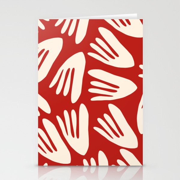 Big Cutouts Papier Découpé Abstract Pattern in Red and Almond Cream Stationery Card Gallery Image 1