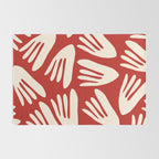 Big Cutouts Papier Découpé Abstract Pattern in Red and Almond Cream Rug Gallery Image 2