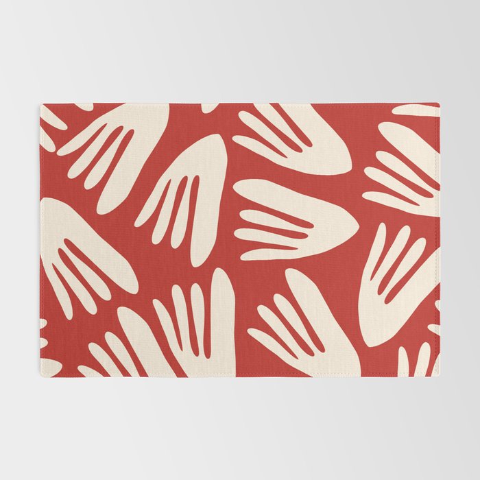 Big Cutouts Papier Découpé Abstract Pattern in Red and Almond Cream Rug Gallery Image 2