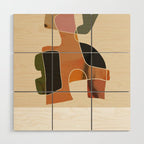 Modern Abstract Colorful Shapes Wood Wall Art Gallery Image 1