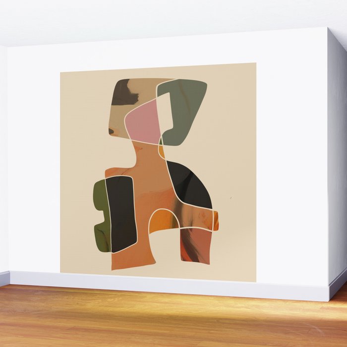 Modern Abstract Colorful Shapes Wall Mural Gallery Image 2