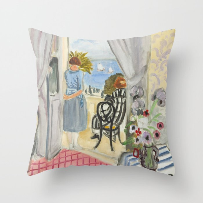 Henri Matisse Woman at The Open Window in Nice Throw Pillow Gallery Image 6