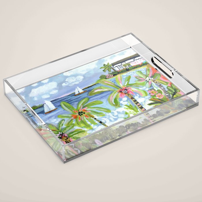 Palm Tree Paradise Acrylic Tray Gallery Image 1