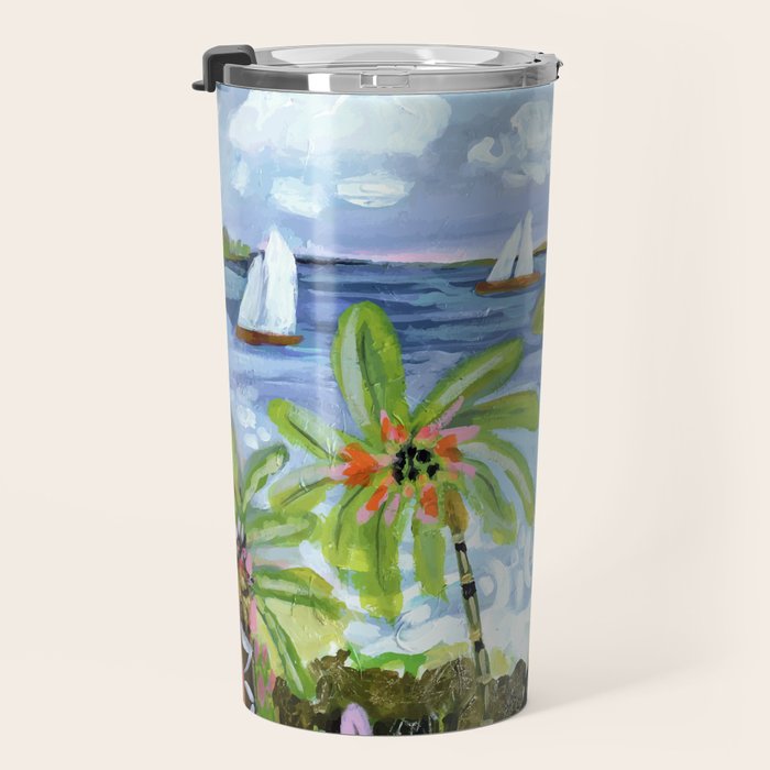 Palm Tree Paradise Travel Mug Gallery Image 3