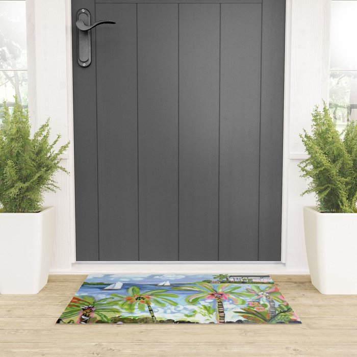 Palm Tree Paradise Welcome Mat Gallery Image 3