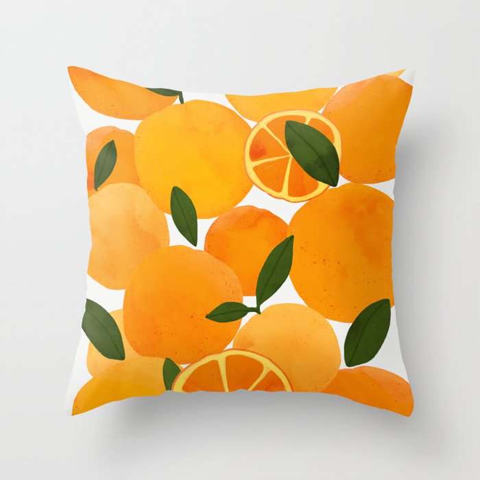 mediterranean oranges still life  Throw Pillow Gallery Image 1