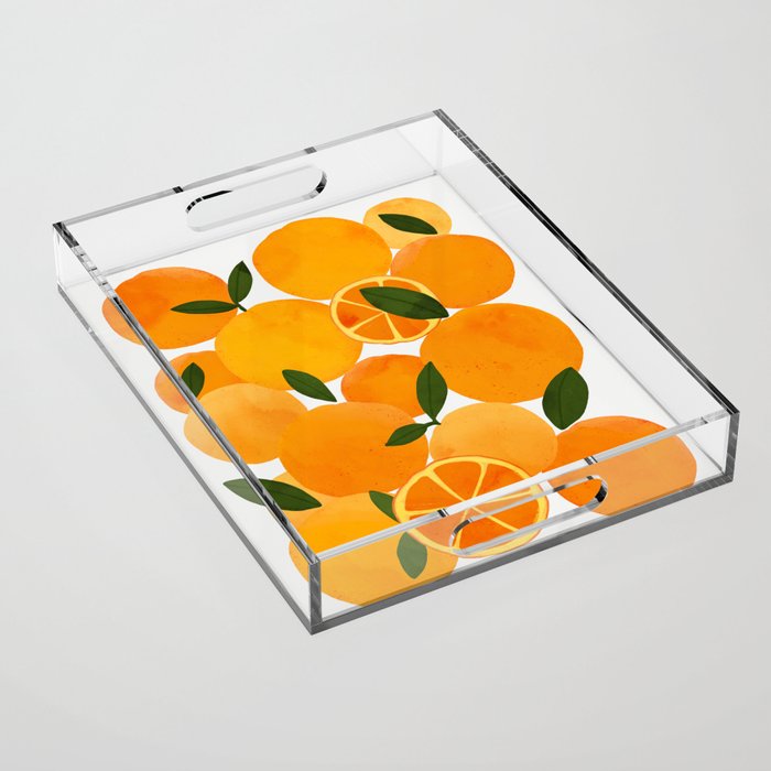mediterranean oranges still life  Acrylic Tray Gallery Image 1