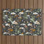 Baby animals in the dark forest DK Outdoor Rug Gallery Image 1
