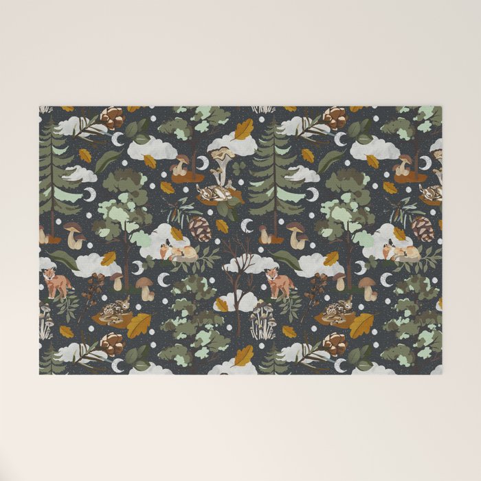 Baby animals in the dark forest DK Welcome Mat Gallery Image 1