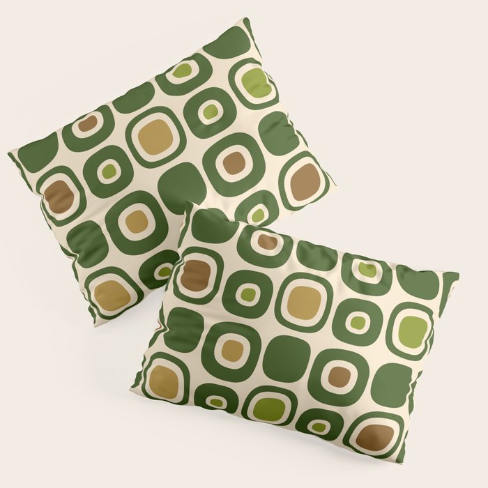 Mid Century Modern Modern Organic Shapes Pattern 321 Green Pillow Sham Gallery Image 3