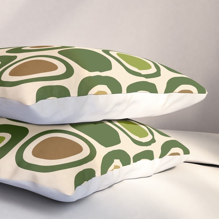 Mid Century Modern Modern Organic Shapes Pattern 321 Green Pillow Sham Gallery Image 3