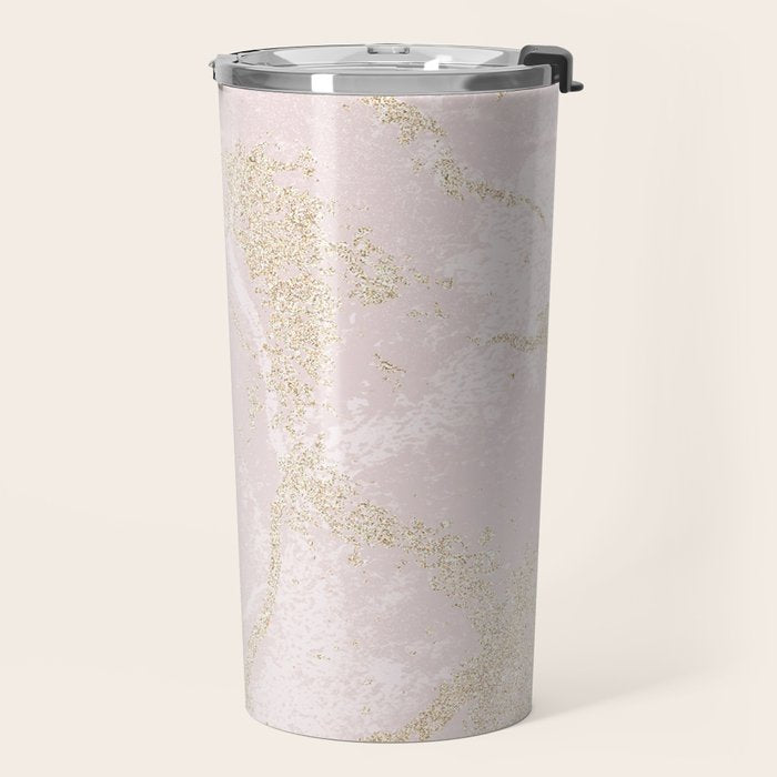 Elegant modern blush pink gold pastel marble Travel Mug Gallery Image 2