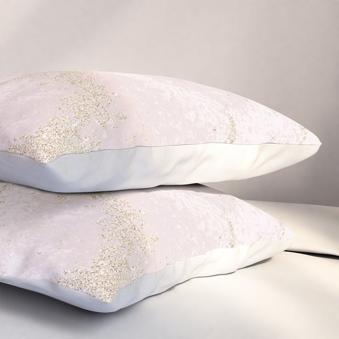 Elegant modern blush pink gold pastel marble Pillow Sham Gallery Image 3