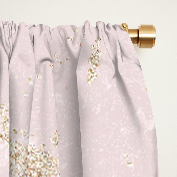 Elegant modern blush pink gold pastel marble Window Curtain Gallery Image 2
