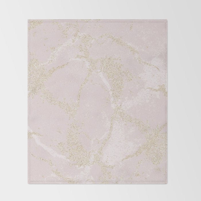 Elegant modern blush pink gold pastel marble Throw Blanket Gallery Image 2