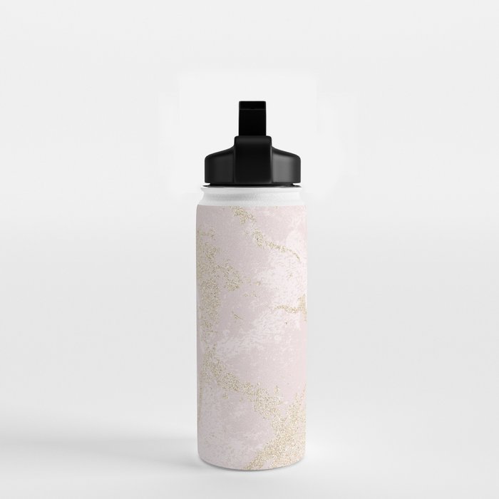 Elegant modern blush pink gold pastel marble Water Bottle Gallery Image 2
