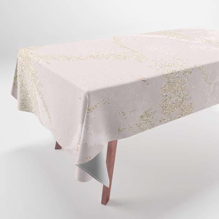 Elegant modern blush pink gold pastel marble Tablecloth Gallery Image 1