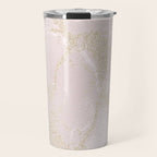 Elegant modern blush pink gold pastel marble Travel Mug Gallery Image 1