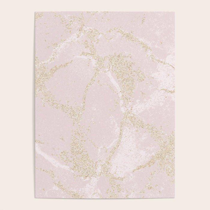 Elegant modern blush pink gold pastel marble Poster Gallery Image 4