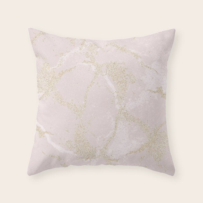 Elegant modern blush pink gold pastel marble Throw Pillow Gallery Image 6
