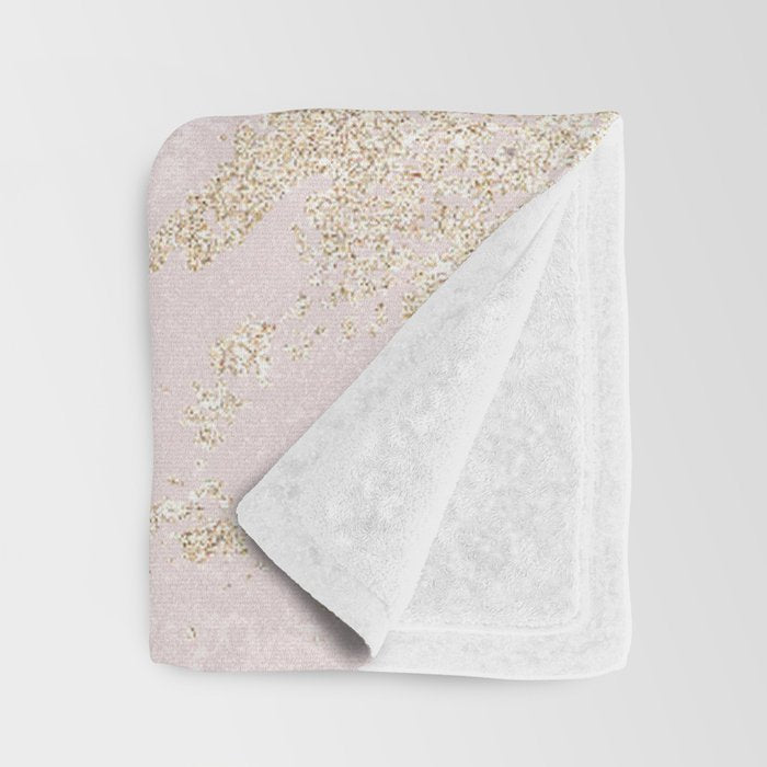 Elegant modern blush pink gold pastel marble Throw Blanket Gallery Image 3