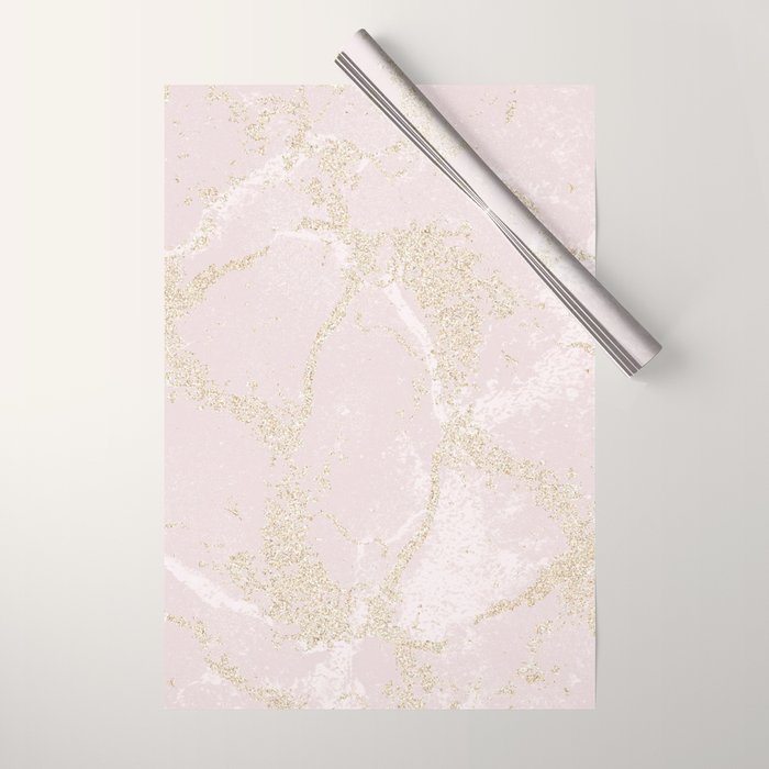 Elegant modern blush pink gold pastel marble Wrapping Paper Gallery Image 1
