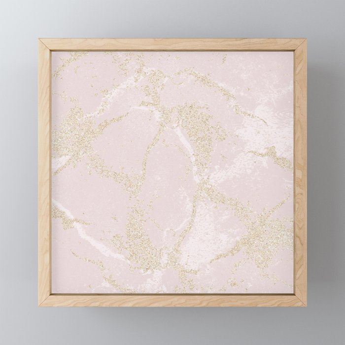 Elegant modern blush pink gold pastel marble Mini Art Print Gallery Image 1