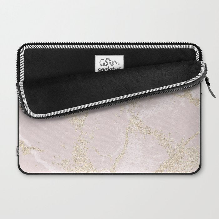 Elegant modern blush pink gold pastel marble Laptop Sleeve Gallery Image 2