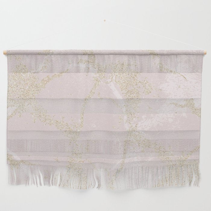 Elegant modern blush pink gold pastel marble Wall Hanging Gallery Image 1