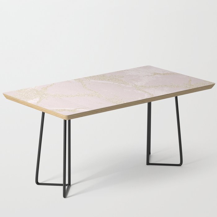 Elegant modern blush pink gold pastel marble Coffee Table Gallery Image 1