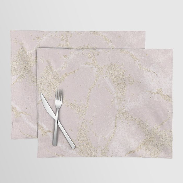 Elegant modern blush pink gold pastel marble Placemat Gallery Image 1