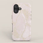 Elegant modern blush pink gold pastel marble iPhone Case Gallery Image 1