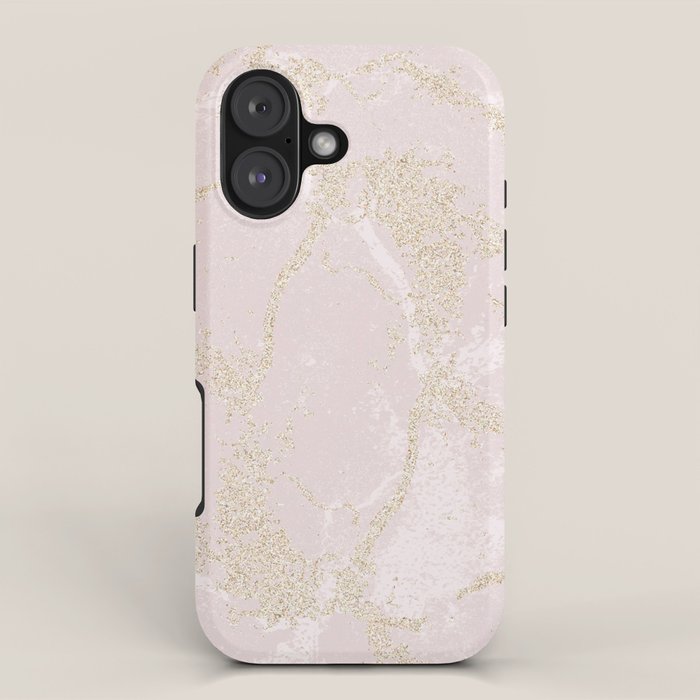 Elegant modern blush pink gold pastel marble iPhone Case Gallery Image 1
