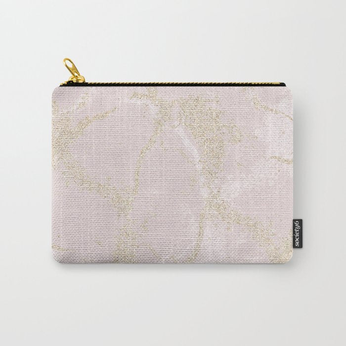 Elegant modern blush pink gold pastel marble Carry All Pouch Gallery Image 1