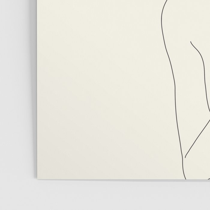 Colorful Thoughts Minimal Line Art Woman with Orchids Poster Gallery Image 3