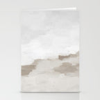 Sands of Time I - Gray Clouds Beige Sandy Desert Dunes Desolate Abstract Nature Painting Art Print Stationery Card Gallery Image 2